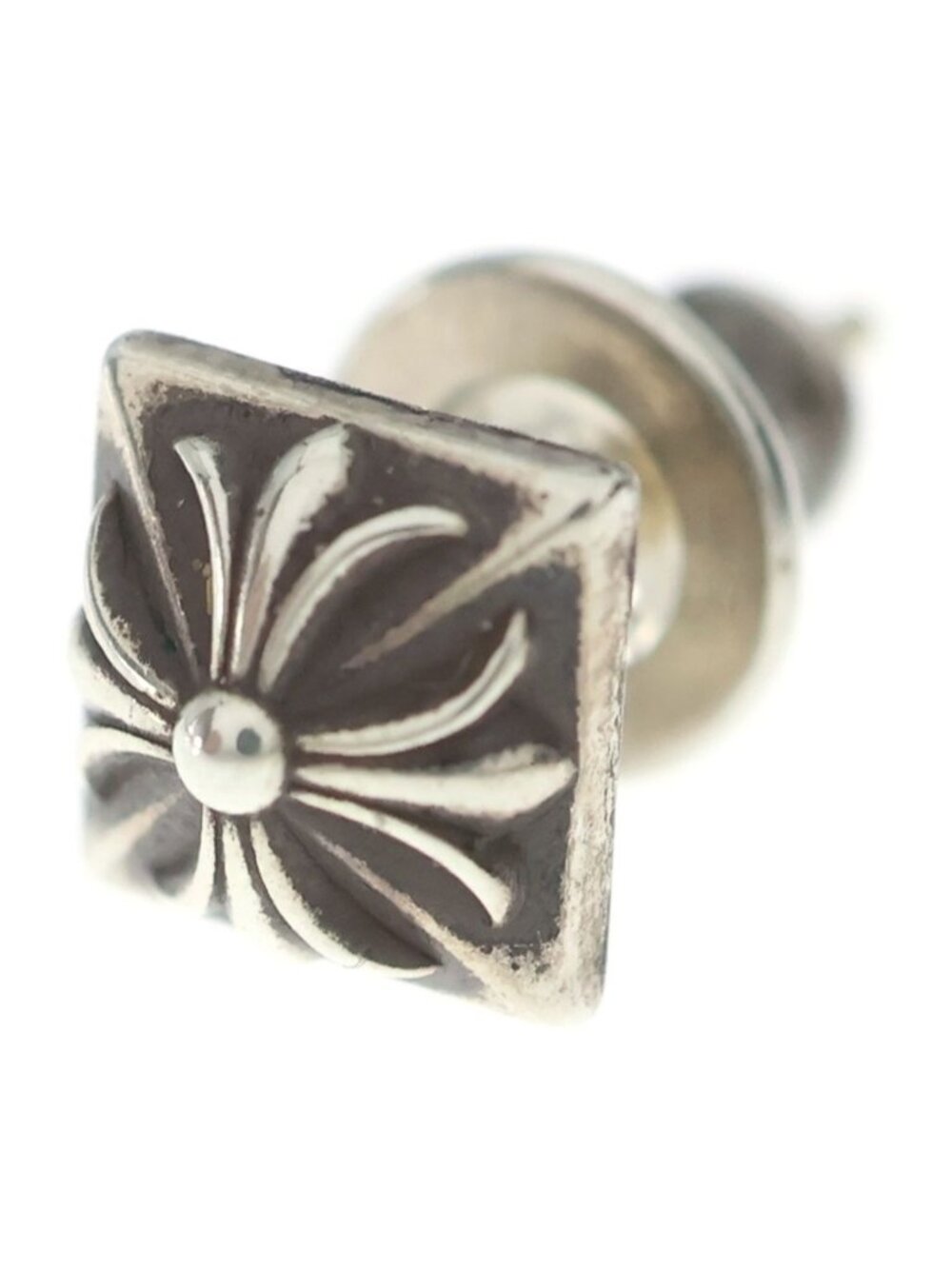 Chrome Hearts Stud Pyramid Plus Earrings Silver